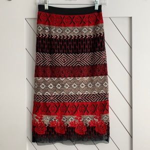 Anthropologie skirt - Baraschi embroidered skirt